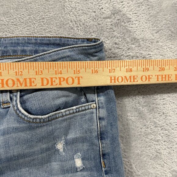 Joe's Geneva Jeans Women's 31 x 25 High Rise Crop Light Blue Denim Wash Distress - Picture 7 of 11